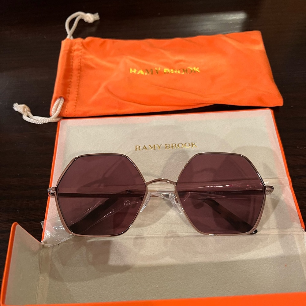 Ramy Brook St. Tropez Hexagon Sunglasses Color: Gradient Pink